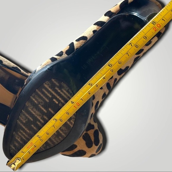 CALVIN KLEIN PONY HAIR LEOPARD PRINT PLATFORM 3" HEEL PUMPS - 7 - Picture 9 of 10